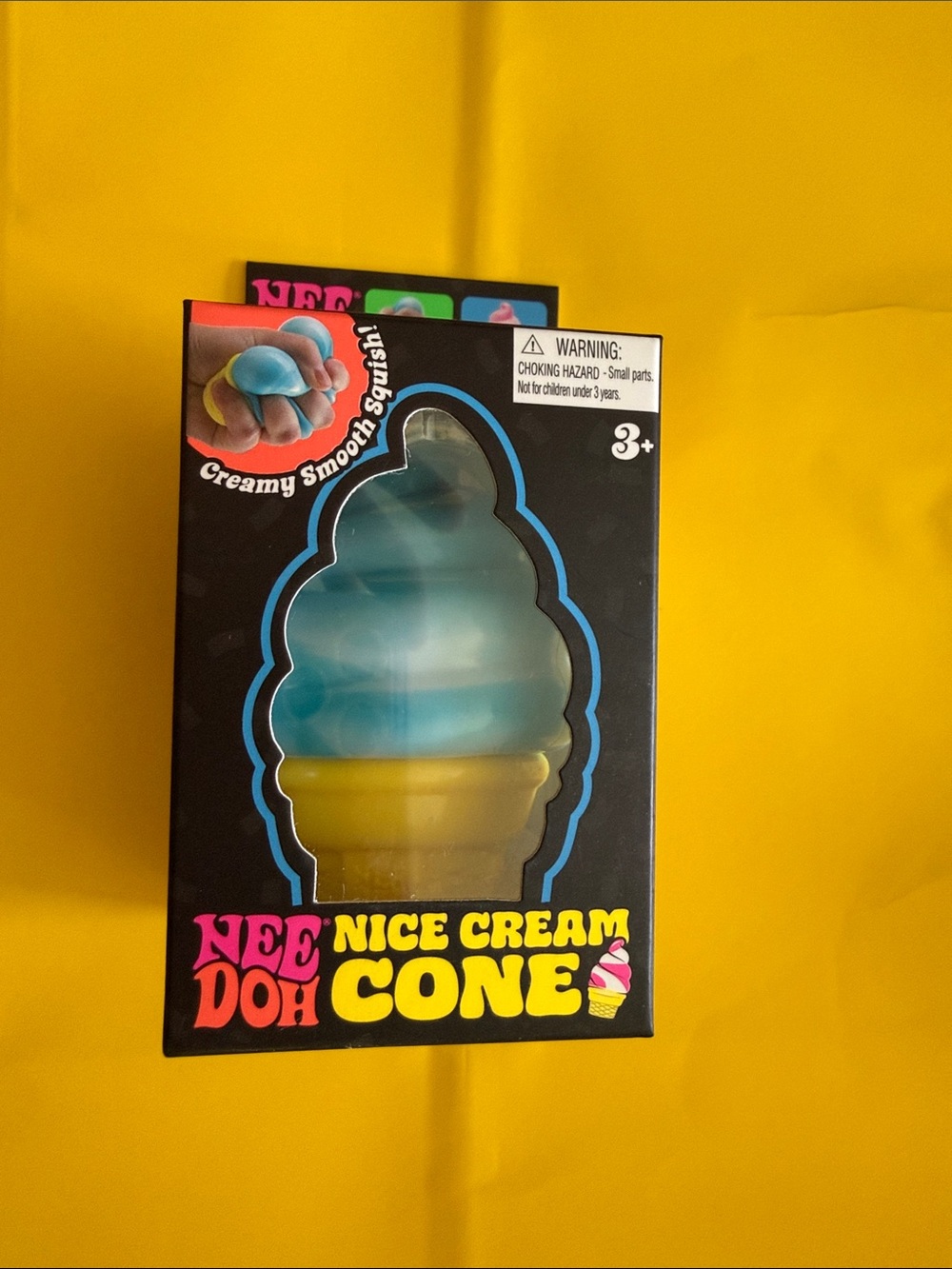 NEE DOH Nice Cream Cone Squishy Toy - Blue & Yellow